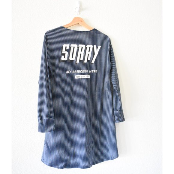 Zara Trafaluc Striped "No Princess" Graphic Print Mini Dress - Picture 10 of 12